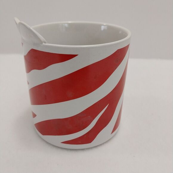 Russ Coffee Mug Red Zebra Striped With Heart #8710 #B077 - Picture 4 of 9